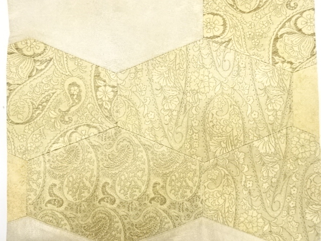 JAPANESE KIMONO / ANTIQUE NAGOYA OBI / SILK / KIRIBAME / WOVEN PAISLEY